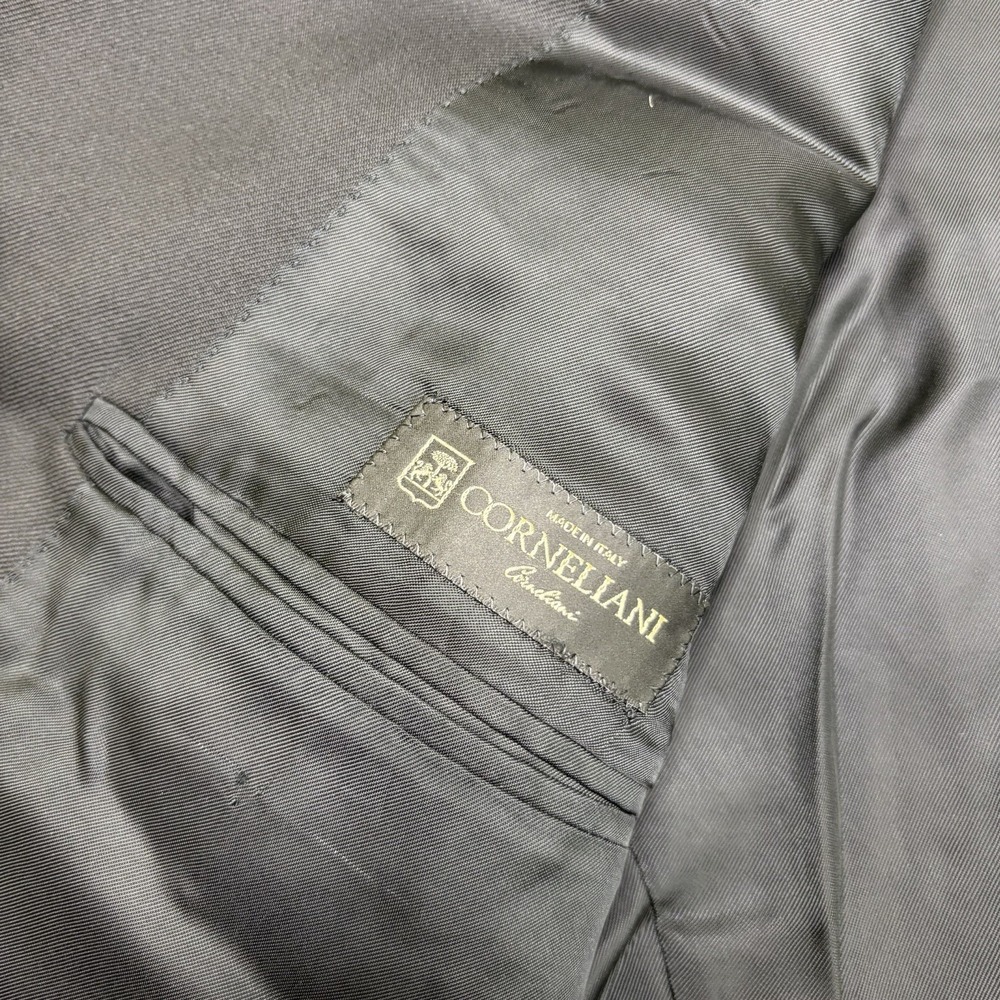 CORNELIANI Super Fine 18.75 Microns Wool Twill Blazer Mens 44L Black - Picture 5 of 13